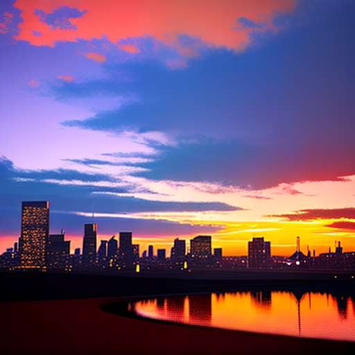 Sunset Skyline Midjourney Image Creator - Socialdraft