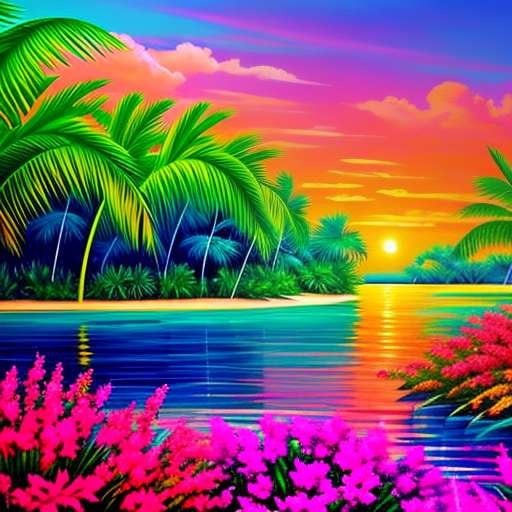 Tropical Paradise - Midjourney Image Prompt for Stunning Summer Scenes - Socialdraft