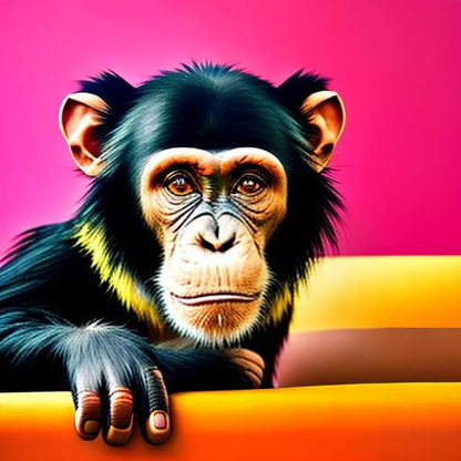 Midjourney Prompt: Playful Chimpanzee in Bed Graphic Design - Socialdraft