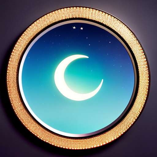Crescent Moon Mosaic Mirror Midjourney Prompt for DIY Home Decor - Socialdraft