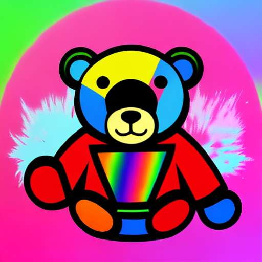 Teddy Bear Tie-Dye Jacket Midjourney Prompt - Create Your Own Unique Design - Socialdraft