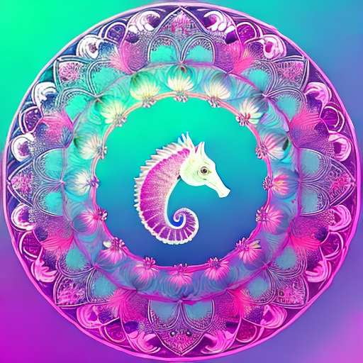 Seahorse Mandala Midjourney Prompt: Create Your Own Beautiful Ocean-Inspired Artwork - Socialdraft