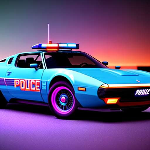 Retro-Futuristic Police Car Midjourney Prompt | Customizable AI-generated Art - Socialdraft