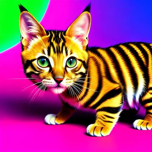 Toyger Kitten Jumping Midjourney Image Prompt - Customizable and Unique! - Socialdraft