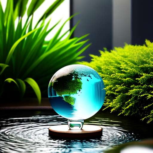 Crystal Globe Water Feature Midjourney Prompt - Create Your Own Customized Water Fountain Design - Socialdraft