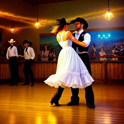 Western Movies Dancing Midjourney Prompt - Create Your Own Cowboy-Themed Dance Scene - Socialdraft