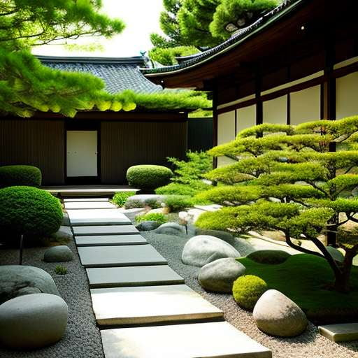 Zen Garden with Torii - Midjourney Text-to-Image Prompts for Custom Paintings - Socialdraft
