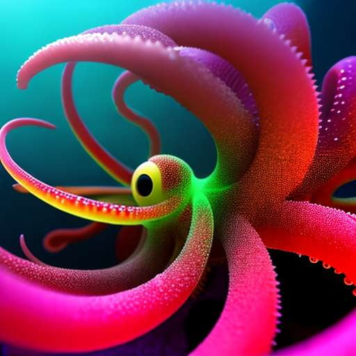 Octopus Midjourney Prompt with Glowing Suction Cups - Customizable Image Creation - Socialdraft