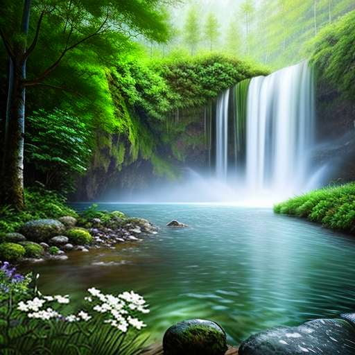 "Captivating Waterfall View" Midjourney Prompt - Unique Customizable Text-to-Image Creation - Socialdraft