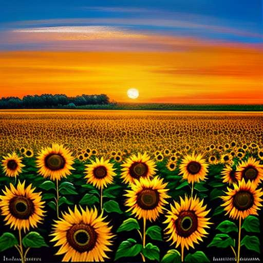 "Sunflower Field" Midjourney Prompts - Customizable Text-to-Image Art Creation for Your Home or Business - Socialdraft