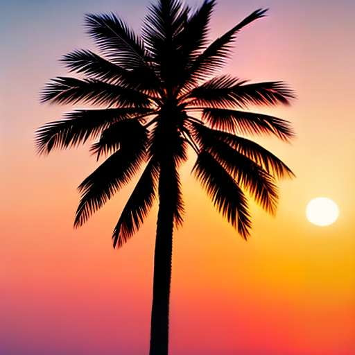 Sunset Palm Tree Midjourney Prompt - Customizable Text-to-Image Art Generator - Socialdraft