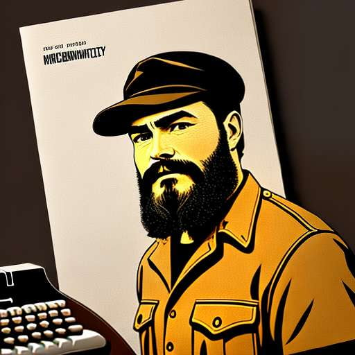 Hemingway Midjourney Safari Outfit with Typewriter and Notebook - Socialdraft