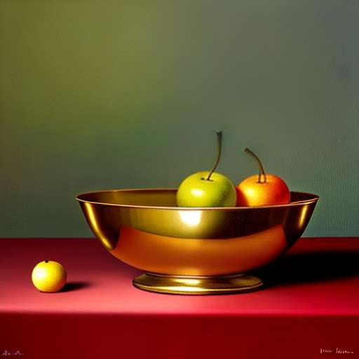 Gold Leaf Ceramic Fruit Bowl Midjourney Creation - Socialdraft