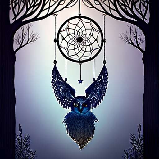 "Owl Dreamcatcher" Midjourney Prompt for Unique Custom Creation - Socialdraft