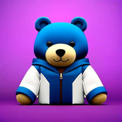 "Customizable Midjourney Teddy Bear Jacket in Purple" - Socialdraft