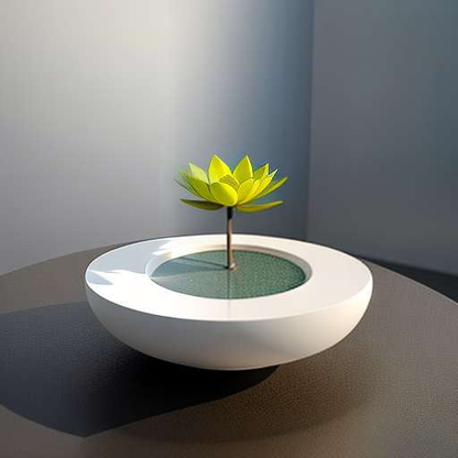 Solar Urn Fountain with Water Lily Sculpture - Midjourney Prompts - Socialdraft