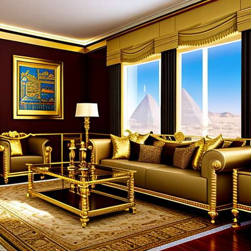 Egyptian Living Room Midjourney Prompt: Create your Own Palace in 2D - Socialdraft