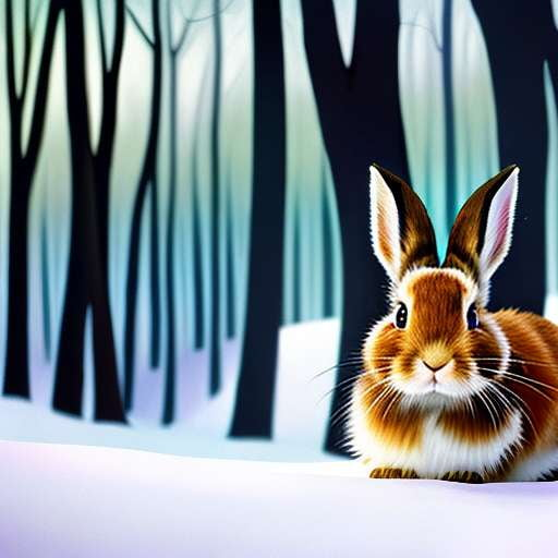 Midjourney Bunny in Winter Forest Prompt - Socialdraft