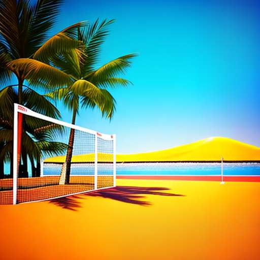 Beach Volleyball Court Midjourney Creation - Customizable Image Prompt - Socialdraft