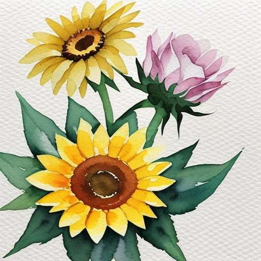 Floral Midjourney Watercolor Art Prints for Home Decor - Socialdraft