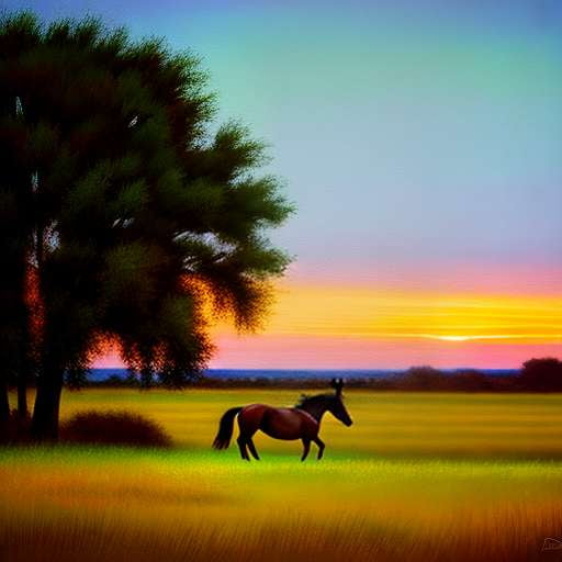 Southern Horse Ranch Midjourney Prompt - Customizable Equine Art - Socialdraft