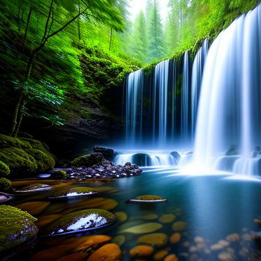 Illuminated Waterfall Midjourney Prompt: Create Your Own Mesmerizing Scene - Socialdraft