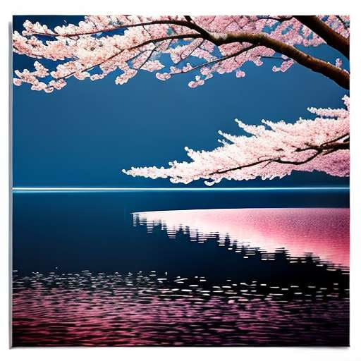 "Cherry Blossom Reflection" Midjourney Prompt for Custom Art Creation - Socialdraft
