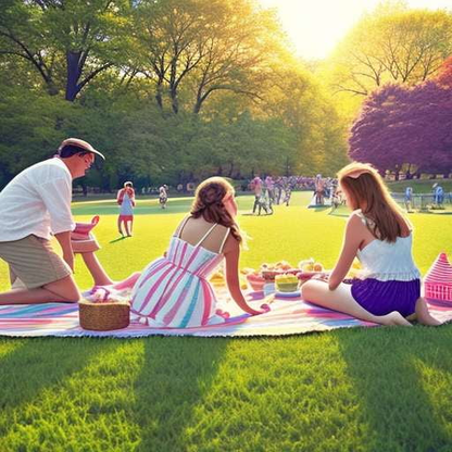 Central Park Golden Hour Picnic and Chill Realistic Photo Prompt - Socialdraft