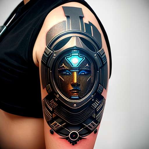 Cyborg woman tattoo by Anastasia Agapova | Post 23232
