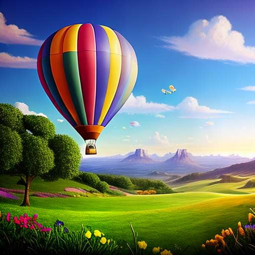 Dreamlike Balloon Landscape Midjourney Prompt - Socialdraft