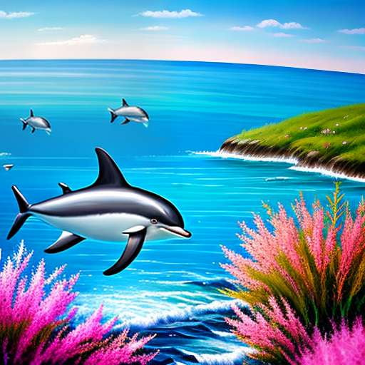 Dolphin Encounter Midjourney Sticker Prompt - Customizable Image Generation - Socialdraft