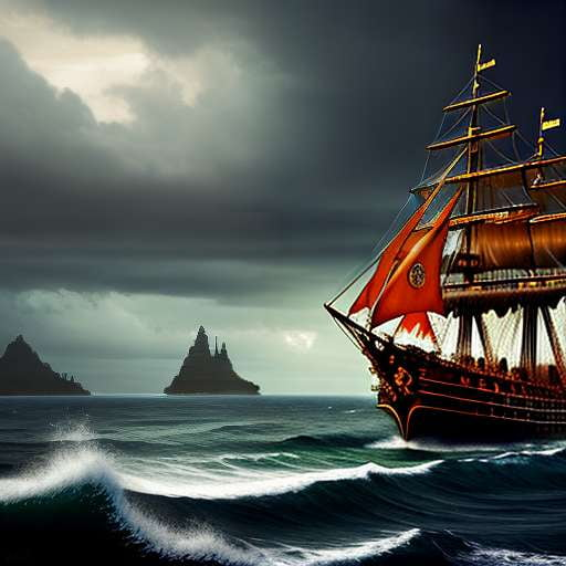 Midjourney Pirate Ship and Kraken Customizable Prompt - Socialdraft