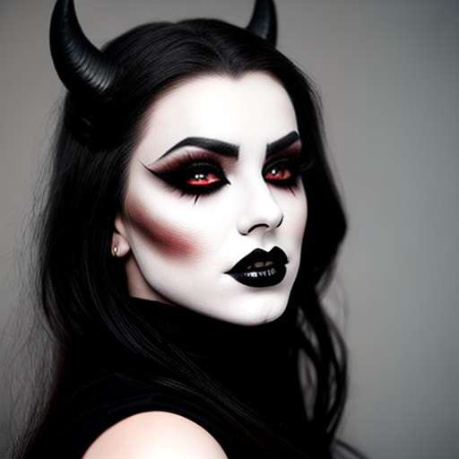 Devil Horns Makeup Midjourney Prompt - Socialdraft