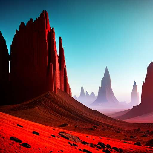 "Martian Mountains" - Midjourney Prompt for Unique Sci-fi Artwork - Socialdraft