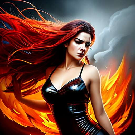Angry Goddess of Flames Midjourney Prompt - Customizable Art Prompt for Creatives and Artists - Socialdraft