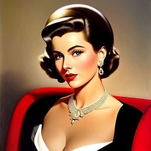 Vintage Hollywood Glamour Female Portrait Midjourney Prompt - Socialdraft