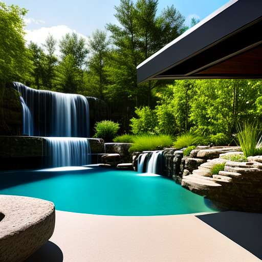 Natural Stone Waterfall Pool Midjourney Prompt - Deck out your outdoor oasis - Socialdraft
