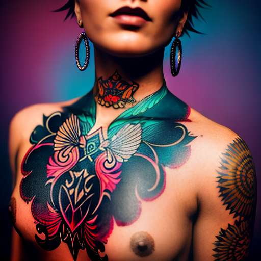 Premium Photo | Beautiful Tattoo on the girl's arm bright 3d ombre blue  blue northern lights in neon colors art