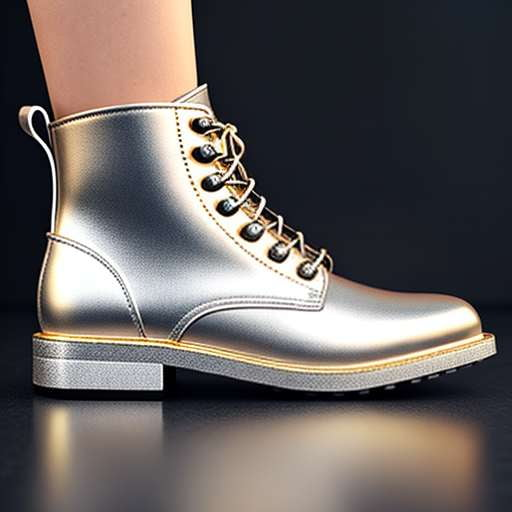 "Metallic Chains Lace-up Booties" Midjourney Prompts - Socialdraft