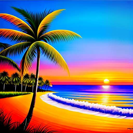 "Tropical Sunset Midjourney Prompt - Customizable Text-to-Image Artwork" - Socialdraft