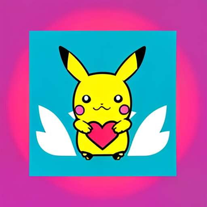 Pikachu Valentine's Day Chibi Midjourney Prompt - Customizable Pokemon Art - Socialdraft