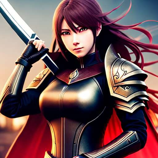 Anime Swordswoman Midjourney Portrait Generator - Socialdraft
