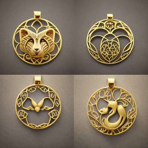Custom Solid Gold Animal Charm Pendants - Unique Midjourney Prompts - Socialdraft