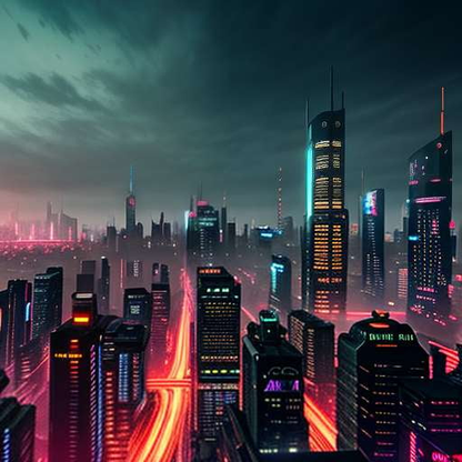 Cyberpunk Downtown - Unique Midjourney Prompt for Futuristic Artwork - Socialdraft