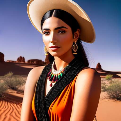 Midjourney Desert Glamorous Female Portrait Prompt - Socialdraft