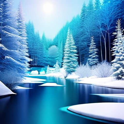 Icy River Hologram Midjourney Prompt - Transform Text to Stunning Image - Socialdraft