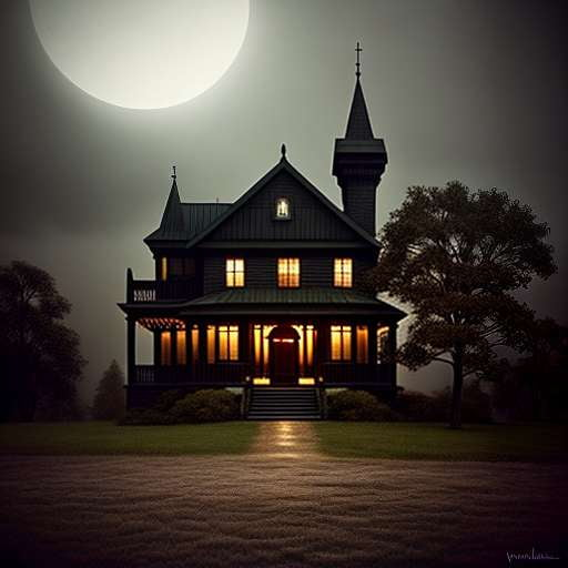 "Dark Mansion" Midjourney Prompt: Create your own hauntingly beautiful masterpiece - Socialdraft