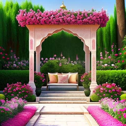 Arabic Rose Garden - Customizable Midjourney Prompt for Visual Art Creation - Socialdraft