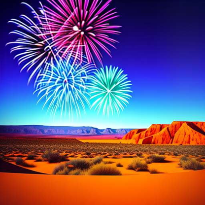 "Desert Fireworks" Midjourney Prompt: Stunning Customizable Image Creation - Socialdraft