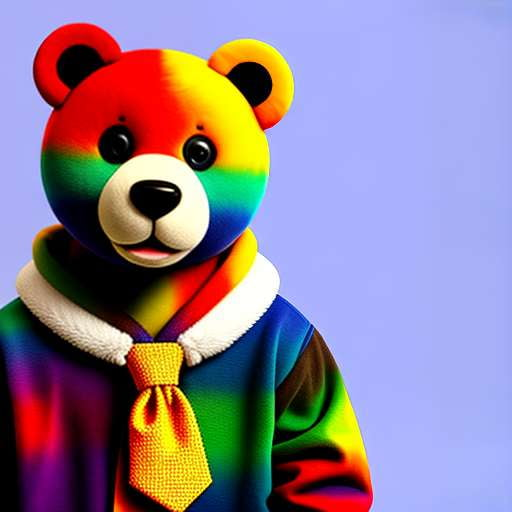 Teddy Bear Tie-Dye Jacket Midjourney Prompt - Create Your Own Unique Design - Socialdraft